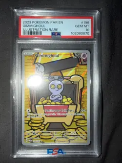 Pokemon Gimmighoul SV04 Paradox Rift #198/182 Illustration Rare PSA 10 2023 EN - Image 1