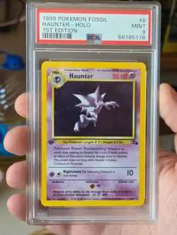 Haunter-Holo PSA 9 1999 Pokemon Fossil #6 1st Edition Pokemon - Image 1