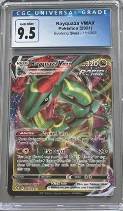 RAYQUAZA VMAX -- CGC GEM MINT+ 9.5 -- Pokemon Evolving Skies #111 - Image 1