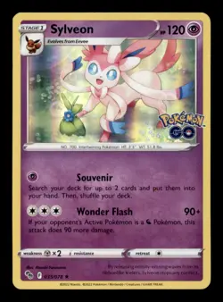 SYLVEON 035/078 HOLO RARE POKEMON GO NM/M - Image 1