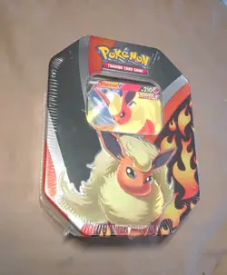Pokemon Factory Sealed Flareon Tin x4 packs - x1 Evolving Skies READ DESCRIPTION - Image 1