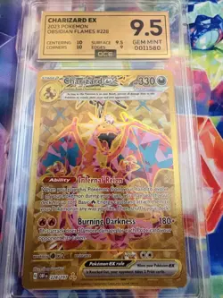 🔥Pokemon TCG Charizard ex Sv03: Obsidian Flames 228/197 Holo Hyper Rare 9.5 OCE - Image 1