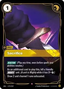 Sacrifice Near Mint 173/219 Unleashed Foil - Image 1