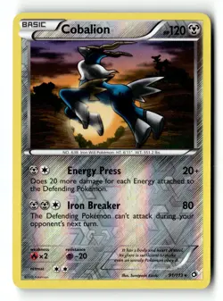 Pokemon Card Cobalion LP Legendary Treasures Reverse Holo Rare 91/113 - Image 1