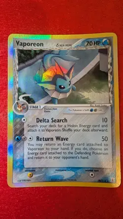 Pokemon TCG Vaporeon (Delta Species) - 18/113 - Holo Rare LP Ex Delta Species - Image 1