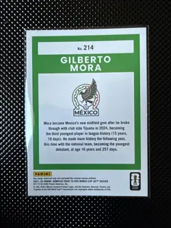 2025-26 Panini Donruss Road to Fifa World Cup - Rated Rookie Gilberto Mora #214 - Image 2