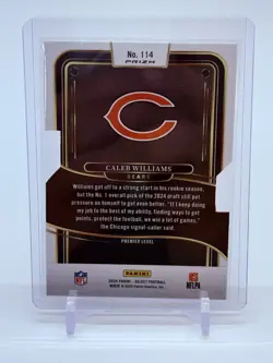 2024 Panini Select Caleb Williams #114 Premier Die-Cut Silver Rookie RC Bears - Image 2
