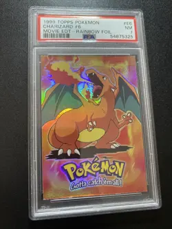 PSA 7 Charizard E6 Topps Pokemon 1999 Movie Edition Rainbow Foil - Image 2