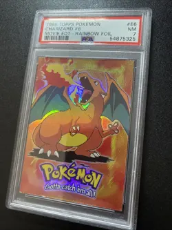 PSA 7 Charizard E6 Topps Pokemon 1999 Movie Edition Rainbow Foil - Image 3