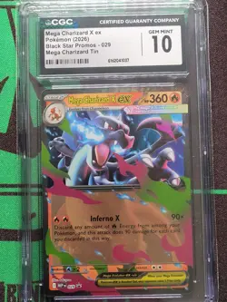 Mega Charizard X ex 029 Me: Mega Evolution Black Star Promo CGC 10 - Image 3