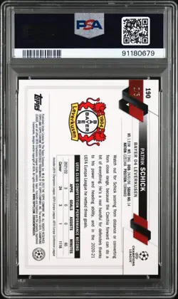 2022-23 Topps Chrome Sapphire UCC Red Patrik Schick PSA 10 POP 2 - Image 2