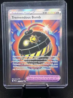 Tremendous Bomb 113/084 Pitch Black Ultra Rare Full Art Holo Pokemon Card - Image 1