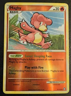 Magby 41/102 Reverse Holo HGSS Triumphant Pokemon Card HP - Image 1