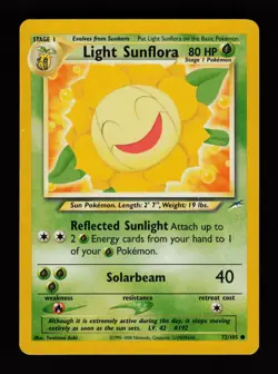 Light Sunflora 72/105 Unlimited Common Neo Destiny Pokemon Cards - Image 1
