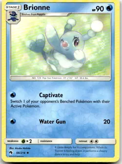 Brionne 66/214 Uncommon Lost Thunder Pokemon Lightly Played - Image 1