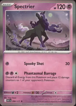SPECTRIER 098/217 RARE ASCENDED HEROES POKEMON HOLO NM - Image 1