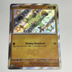 Mankey - Paldean Fates - Shiny Holo Rare - NM 169/091 - Pokemon TCG - Image 1