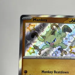 Mankey - Paldean Fates - Shiny Holo Rare - NM 169/091 - Pokemon TCG - Image 2