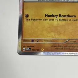 Mankey - Paldean Fates - Shiny Holo Rare - NM 169/091 - Pokemon TCG - Image 5