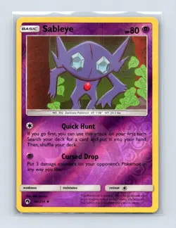 Sableye 96/214 Uncommon Lost Thunder Pokemon Reverse Holo Lightly Played - Image 1