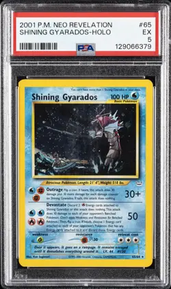 2001 POKEMON NEO REVELATION DOUBLE HOLO ERR #65 SHINING GYARADOS-HOLO PSA 5 - Image 1
