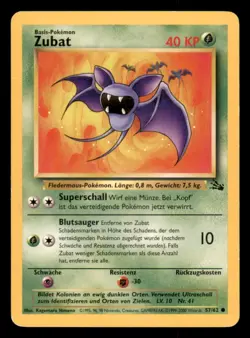 Pokemon Zubat 57/62 Fossil Deutsch - Image 1
