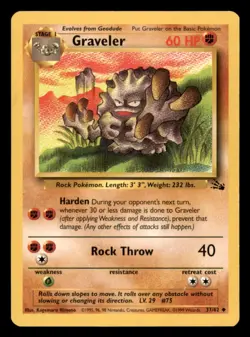 Pokemon Graveler 37/62 Fossil Englisch - Image 1