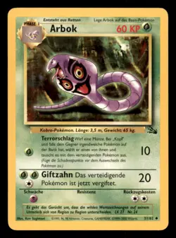 Pokemon Arbok 31/62 Fossil Deutsch - Image 1