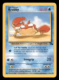 Pokemon Krabby 51/62 Fossil Englisch - Image 1