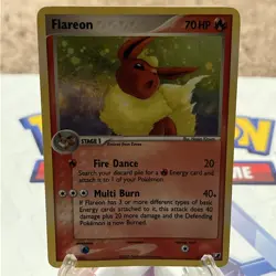 Pokemon TCG Flareon Unseen Forces 5/115 Holo Rare English 2005 (Creased) - Image 1