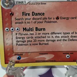 Pokemon TCG Flareon Unseen Forces 5/115 Holo Rare English 2005 (Creased) - Image 3