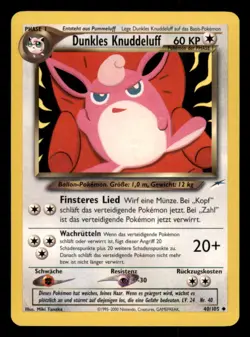 Pokemon Dunkles Knuddeluff 40/105 Neo Destiny Deutsch - Image 1