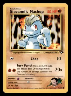 Pokemon Giovanni's Machop 72/132 Gym Challenge Englisch - Image 1