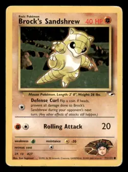 Pokemon Brock's Sandshrew 71/132 Gym Heroes Englisch - Image 1