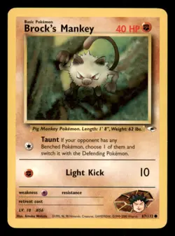 Pokemon Brock's Mankey 67/132 Gym Heroes Englisch - Image 1