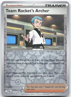 TEAM ROCKET'S ARCHER 170/182 Destined Rivals Pokemon Reverse Holo Uncommon NM - Image 1