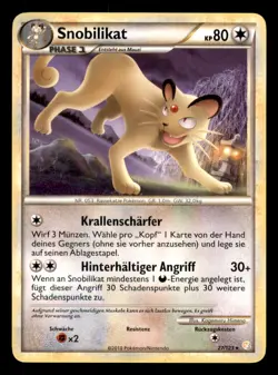 Pokemon Snobilikat 27/123 HeartGold & SoulSilver Deutsch - Image 1