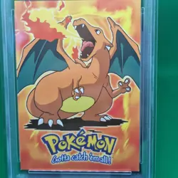 PSA 6 1999 Topps Pokemon Charizard #E6 Movie Edition Blue Label RARE Vintage - Image 2