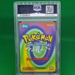 PSA 6 1999 Topps Pokemon Charizard #E6 Movie Edition Blue Label RARE Vintage - Image 5