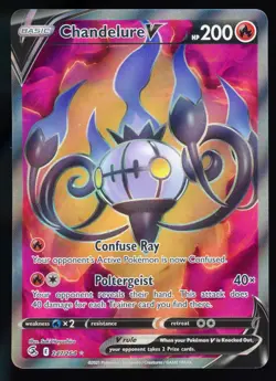 Chandelure V 247/264 Fusion Strike Full Art Ultra Rare Holo Pokemon Card - Image 1