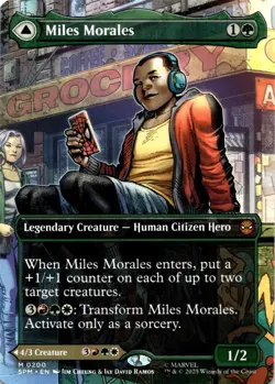 MTG Miles Morales (Borderless) NON-FOIL NM 200 Marvel's Spider-Man - Image 1