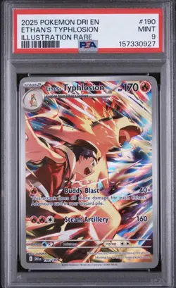 Pokemon TCG 2025 Sv10 Destined Rivals Ethan's Typhlosion 190/182 IR Holo PSA 9 - Image 1
