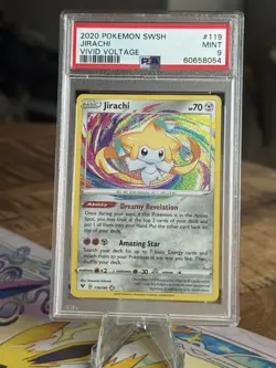 💫 2020 Pokemon SWSH Vivid Voltage Jirachi Amazing Rare 119/185 PSA 9 Mint 💫 - Image 1