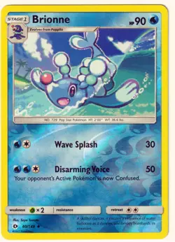Brionne Uncommon SM Base Set 40/149 MP RH Pokemon TCG - Image 1