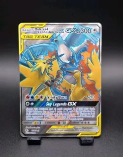 Pokemon Card Moltres, Zapdos & Articuno GX Tag Team Full Art 66/68 Hidden Fates - Image 1