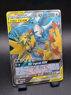 Pokemon Card Moltres, Zapdos & Articuno GX Tag Team Full Art 66/68 Hidden Fates - Image 2