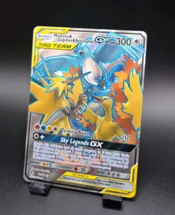 Pokemon Card Moltres, Zapdos & Articuno GX Tag Team Full Art 66/68 Hidden Fates - Image 3