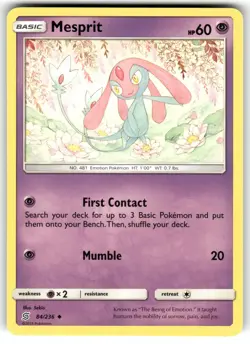 Mesprit 84/236 Uncommon Unified Minds Pokemon Very Lightly Played - Image 1