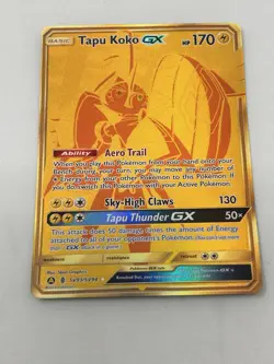 Pokemon TCG Tapu Koko GX SV93/SV94 Hidden Fates Shiny Holo Rare Near Mint - Image 1