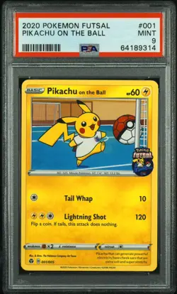 2020 Pokemon Futsal Pikachu On The Ball 001 PSA 9 Mint - Image 1